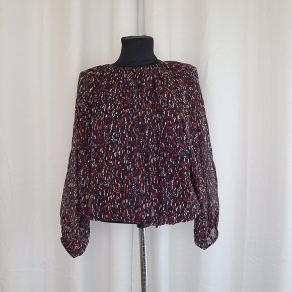 Joie 100% Silk Briseis Pullover Balloon Sleeve Blouse Sz M - Picture 2 of 7